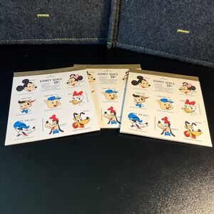 Disney Seals Vintage Hallmark Stickers 59 Seals Mickey Minnie Donald Goofy Pluto